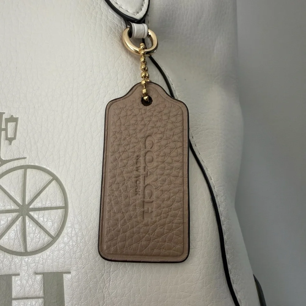 Coach Cream/Chalk Leather Tote Bag with Coach Dust Bag - Picture 7 of 16